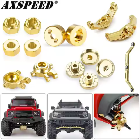 AXSPEED TRX4M Brass Weight Steering Link Blocks Knuckle Diff Cover Caster Blocks Hex Adapter for 1/1