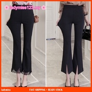 Ready Stock M-3XL Bootcut Pants Women Long High Waist Vintage Black Korean Style Slim Fit Casual Off