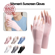 2023 Summer Anti-uv Fingerless Gloves Semi-finger Driving Silk Glove Ice Thin Fingers Half O1E4
