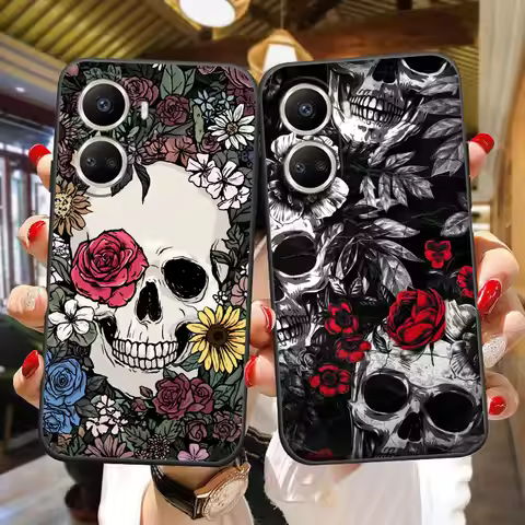 Mexico Skull Flower Art Phone Case For HUAWEI NOVA 3I 7I 8I 9 P30 HONOR 400 20 90 X6B X7A X7B X7D X9
