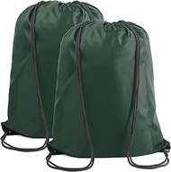 BeeGreen Dark Green Drawstring Backpack Bags Bulk 2 Pack X-Large 22.4" L x 17.5" W Sports Cinch Sack