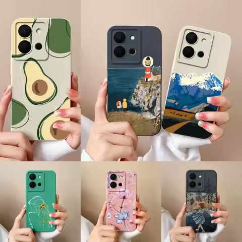 For Vivo Y36 4G Case Mountain Flower Avocado Liquid Antifouling Protective Anti-drop Simplicity Phon