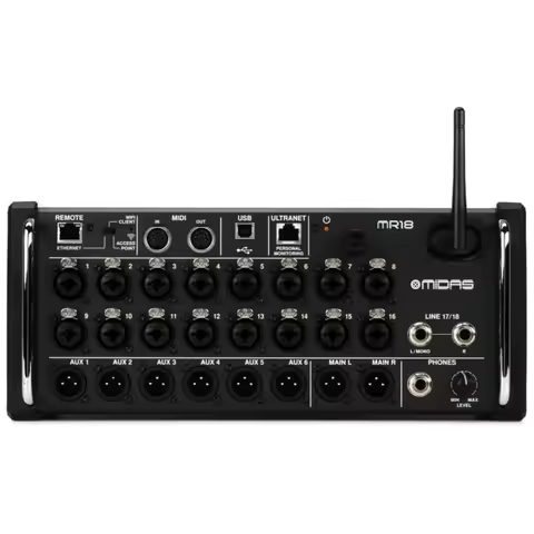 Midas MR18 18-Input Digital Rackmount Mixer for iPad/Android Tablets with 16 Preamps, WiFi Module an