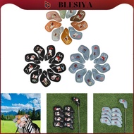 blesiya 9Pcs Golf Iron Head Covers Set, Fun And Portable  Headcover 4-9, P, A, S, Beginner Protectio