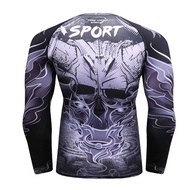 online Summer Men Compression Shirts MMA 3D Print Tshirt Rashguard Fitness Long sleeve Tight breatha