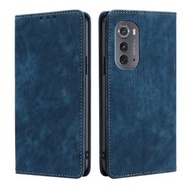 全城熱賣 - 適用於Motorola Edge 2022 風雲磁吸防盜刷手機皮套（藍色）