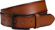 FENIX PONZA Men's Adjustable Leather Belt Size 85 cm to 115 cm Black Clasp 40 mm Wide Buffalo Full L
