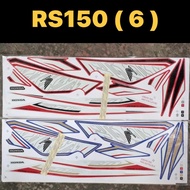 Honda RS150 Body Cover Set Stripe Sticker ( 6 ) Blue / Red RS150R RS 150 STRIPE STRIKE STIKER RS 150 R 150R