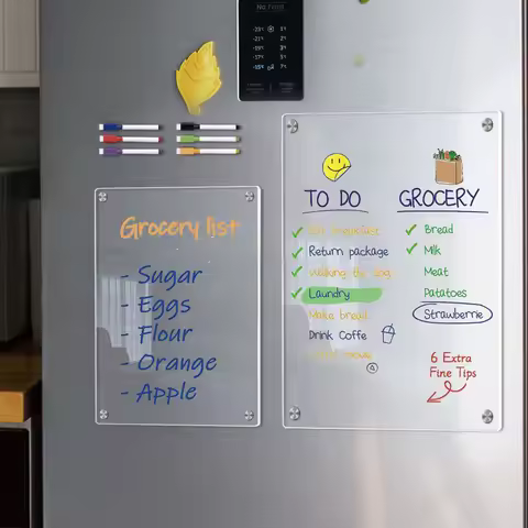 Clear Acrylic Magnetic Calendar Fridge Calendar Message Board Monthly Weekly Calendar Reusable Magne