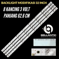 UNIVERSAL LED TV BACKLIGHT MODIFIED TV 32 INCH 8 BUTTONS 3VOL LENGTH 62.6 MM ALUMINUM PLATE