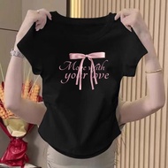 Women's T-Shirt Tight-Fitting Summer Crop Top Versatile Thin Short Sleeves Korean Version Of The Tid