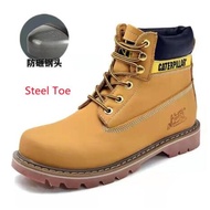 Caterpillar Carter Steel Toe Safety Shoes Men's Plain Color Drop Resistant Waterproof Work BootsMen 