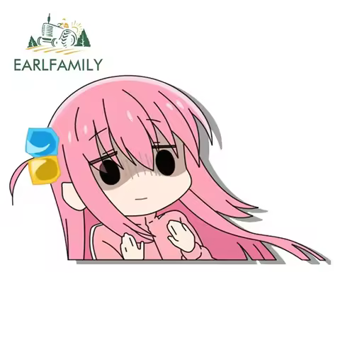 EARLFAMILY 13cm x 7.7cm Car Stickers for Hitori Gotoh Cute Loli Kawaii Anime Motorcycle Decal Surfbo