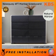 (FREE Installation+Shipping) KBS Newquay 4FT Marble Sideboard / Solid Wood /  8 Drawers / Light Luxu