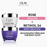 [Bundle of 2] OLAY Luminous Niacinamide + Rose Complex Cream 50 G + Olay Regenerist Retinol 24 Night