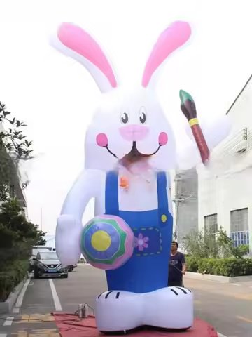Super Cute! 2.4 - m (8 - ft) and 6 - m (20 - ft) Inflatable Easter Bunnies, Fill the Outdoors with C