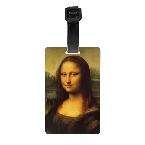 Custom Classic Mona Lisa By Leonardo Da Vinci Luggage Tag Painting Art Suitcase Baggage Privacy Cove