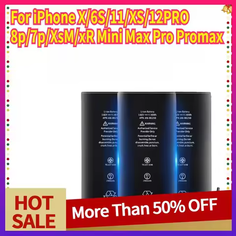 For iPhone X/6S/11/XS/12PRO/8p/7p/XsM/xR Mini Max Pro Promax Real High Capacity Replacement Mobile P