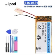 For A pple iPod Nano 6 6th Gen 8GB 16GB Nano 6 616-0531 Battery 330mAh
