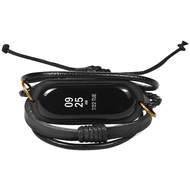 Bracelet for Xiaomi Mi Band 3 Strap Leather Braid Wrist Strap For xiaomi band 3