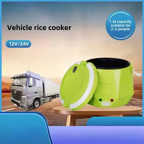 C6 Mini Car Mounted Rice Cooker 1.6L 12V Suitable for 2-3 People Truck Compatible Portable Electric 