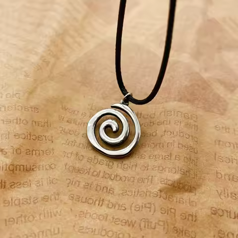 New Wave Retro Spiral Pendant Necklace for Men and Women Fashion Swirl Necklace Party Leisure Daily 