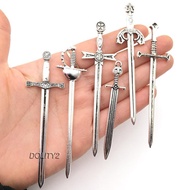 [Dolity2] 6pcs Knight Sword Pendants Swords Miniature Long Sword for DIY Craft Necklace Jewelry Maki