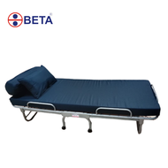 Ranjang Besi Lipat Folding Bed Beta Poppy Warna Navy Minimalis Modern