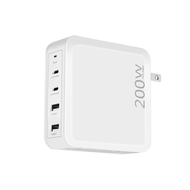 200W USB C Fast Charger 4-Port Power Adapter for MacBook Laptop iPad Pro iPhone Samsung Galaxy and A