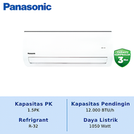 PANASONIC AC Split 1.5 PK Standard Non Inverter CS/CU-QN12AKJ + Instalasi 10 Meter