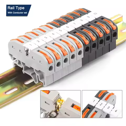 Din Rail Terminal Block 211 With Splicing Conductor mark Wire Connector Instead Of UK2.5 Quick Cable