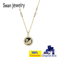 183 Swan Jewelry Necklace LEATHER Necklace Swan Jewelry Necklace Crystal Necklace Swan Jewelry Hand 