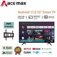 ACE MAX Smart TV LED TV 32 inch FHD 1080P Slim Flat-Screen Android 11.0 Smart TV with Bracket
