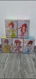 Banpresto 五等分的新娘 公仔 退坑清貨
 夾公仔機 巨無霸
海賊王
五等分的花嫁
一花
二乃
三玖
四葉
五月
G5大媽
太空喬巴
芬奇
尾賞 鷹眼
鬼滅
豆子
炎柱
杏壽郎
猗窩座
Flu