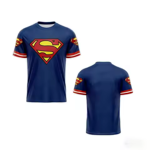 Hot-selling Fashion New Style Men Superman Sports T-Shirt Fitness Superman Anime Quick-dry Superhero