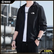 5XL กันลมมีฮู้ดผู้ชาย VUUG TNF เสื้อแจ็คเก็ตลำลอง