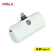 【iWALK】Pro 五代 Type-C 快充數顯版 直插式口袋電源 行動電源 4800mAh(安卓/iPhone15適用)-綠湖