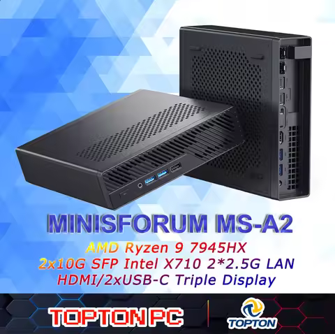 MINISFORUM MS-A2 Mini PC AMD Ryzen 9 9955HX 7940HX 2x10G SFP Intel X710 2*2.5G LAN 3*NVMe Windows 11