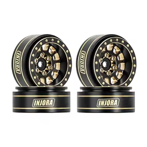 1.0 Plus Brass Beadlock Wheel Rims 4PCS 12-Spoke Wheels for 4M SCX24 FCX24 1/24 1/18 RC Crawler, 42g