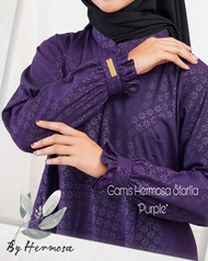 Gamis hermosa embos wolfis premium motif starla ungu tua-gamis syari busui umbrella 4 meter-pakaian