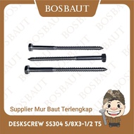 LAG SCREW STAINLESS - DESKSCREW SS304 5/ 8X3-1/2 T5
