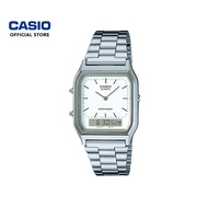 Casio Vintage AQ-230A-7 Silver Stainless Steel Band Men Watch / Women Watch