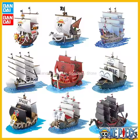 Bandai Genuine One Piece Pirate Ship Buildable Model Kits-Thousand Sunny, Going Merry, Kuja Ship, Po