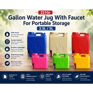 221Gr Gallon Water Jug With Faucet For Portable Storage 2.5L / 5L