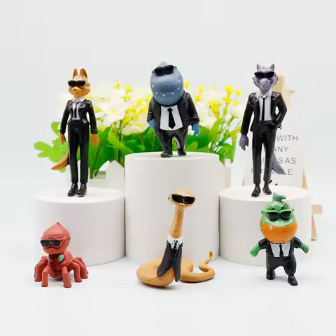 6Pcs/Set The Bad Guys 2 Action Figures, Anime Model Toys, Cake Topper Decorations, Collectible Figur