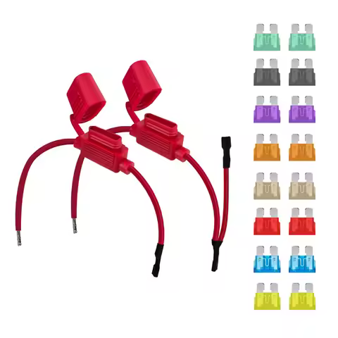 Automotive Inline Fuse Holder 14AWG For 1A 2A 3A 5A 7.5A 10A 15A 20A ATO/ATC Standard Blade Fuse Wat