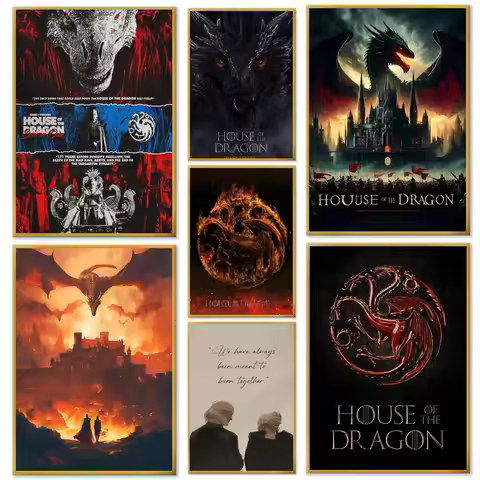 House Of The Dragons Poster Home Living Room Bedroom Bar Cafe Art Decor