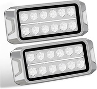 Agrieyes 2 inch Warning Lights, Ultra Slim 12 LEDs Flash Strobe Lights, Mini Head Emergency Warning Lights (White)