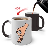Ceramic Mug Thermal Reaction Sensory Magic Coffee Mug ok Gesture Water Mug