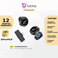 UniQ.Shop MK3 Dual Wireless Magnetic Lavalier Mic 2 Pcs & 1 Receiver | MK3 ( Mikrofon Lavalier Magna